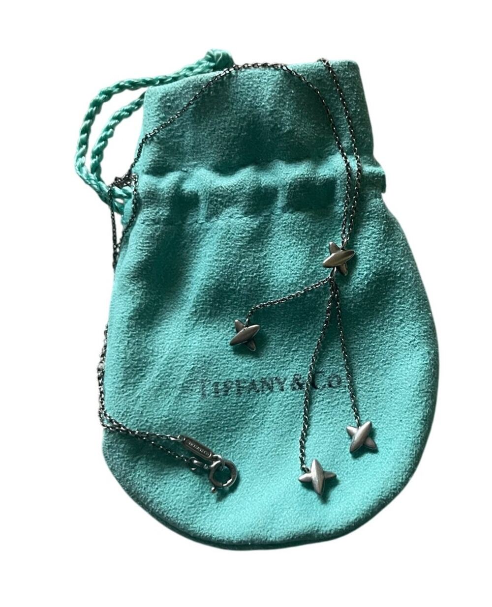 Tiffany & Co Sterling Silver Lariat Pendant Necklace Timeless Classic Luxury